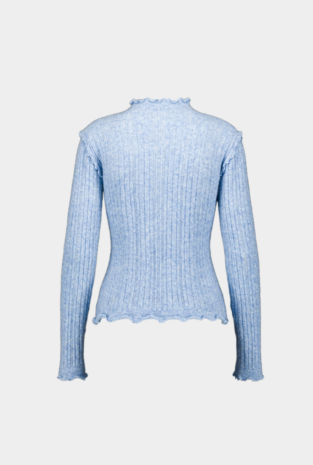 SAEMDI Ice Blue Frill Knit Top
