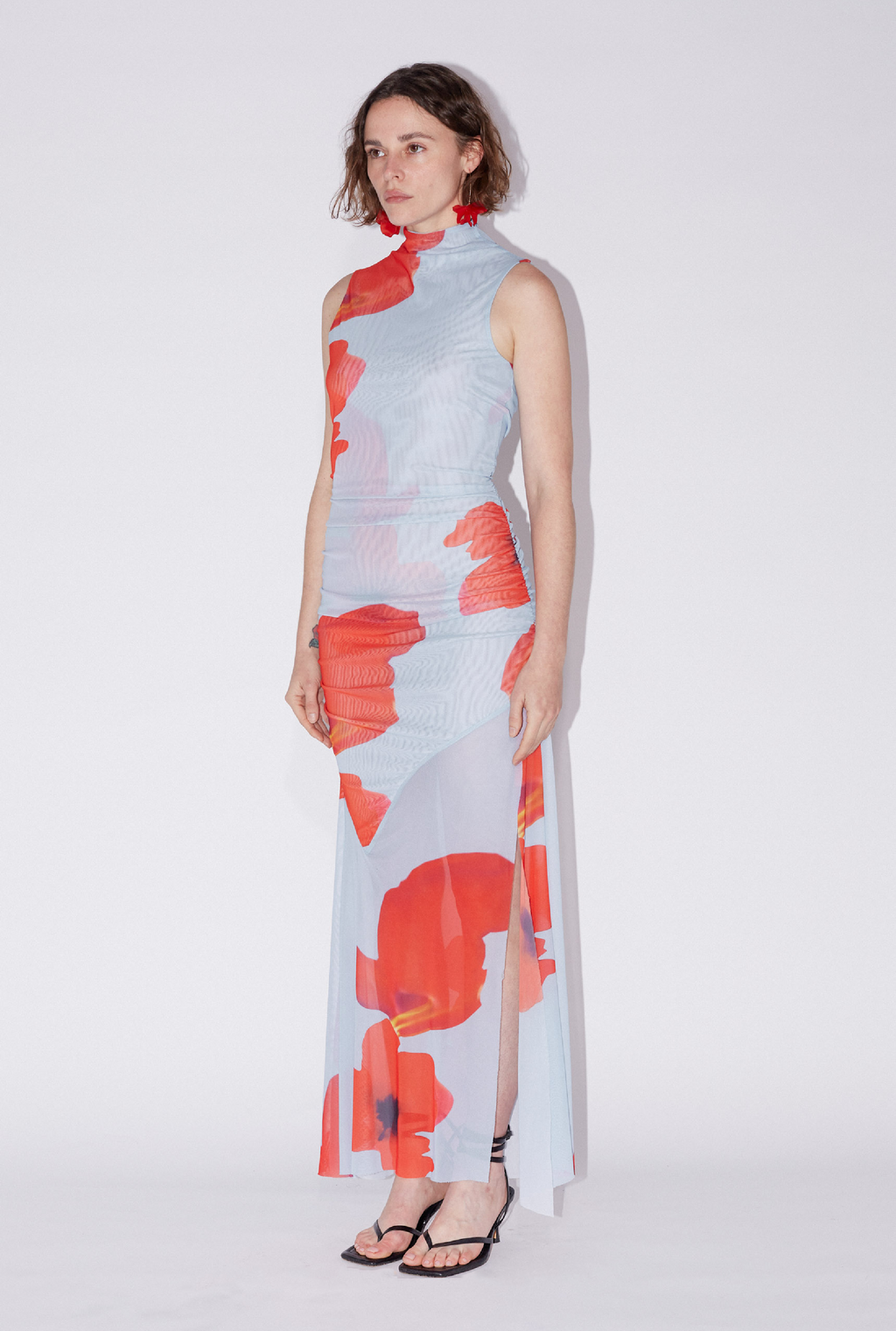 SAEMDI Floral Mesh Dress - Floral Print