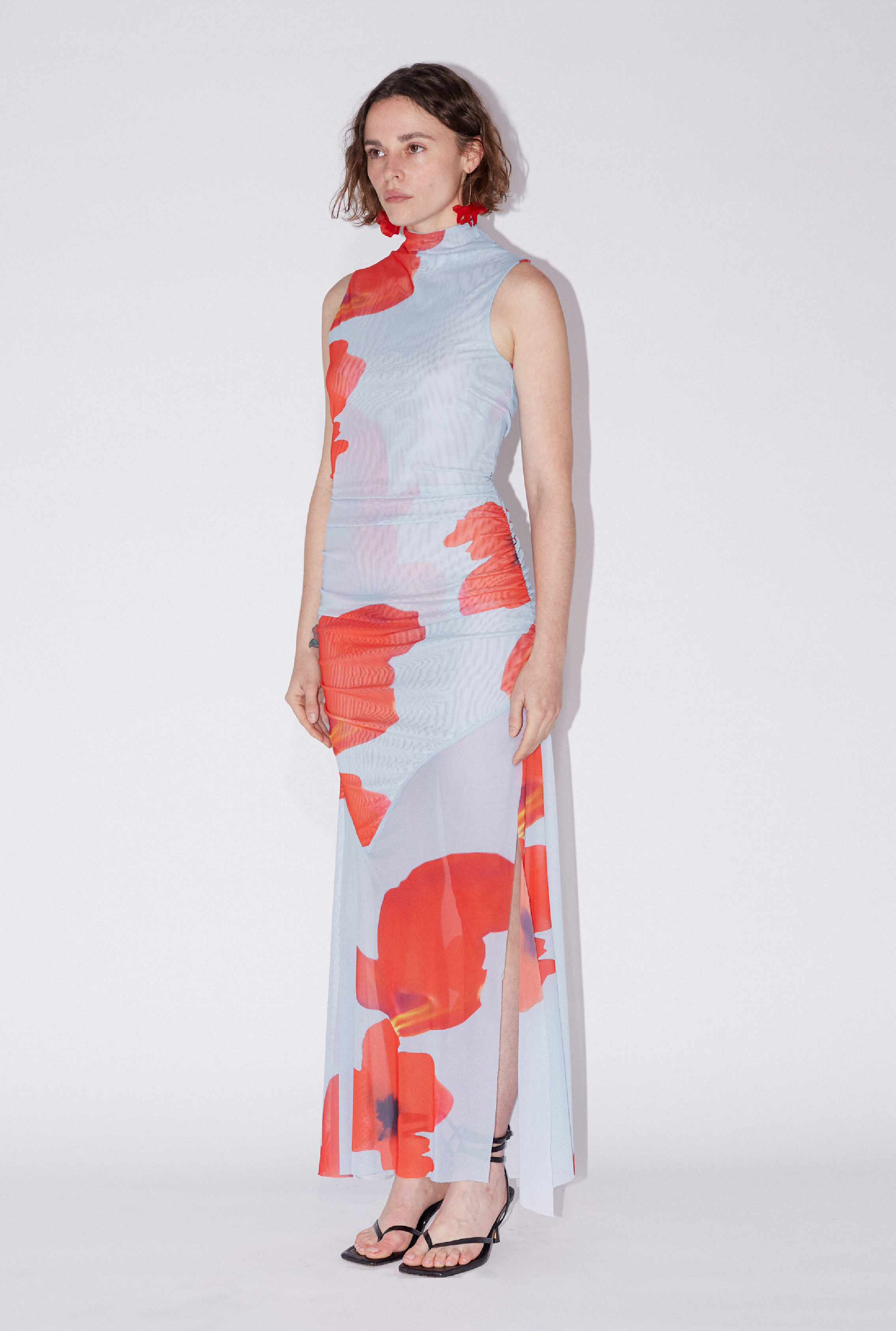 SAEMDI Floral Mesh Dress - Floral Print