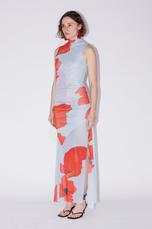 SAEMDI Floral Mesh Dress - Floral Print