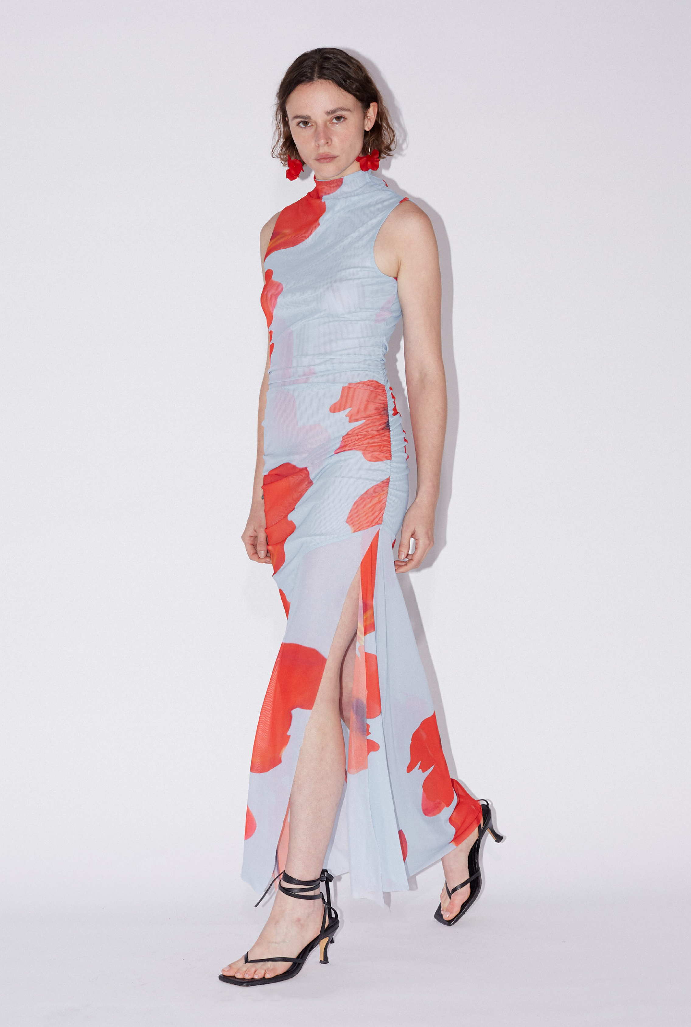 SAEMDI Floral Mesh Dress - Floral Print