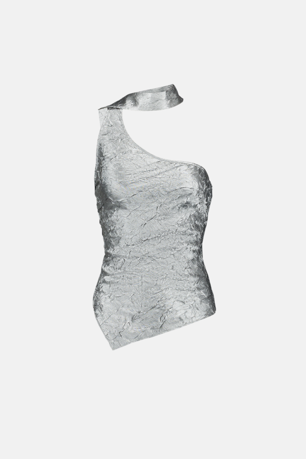 SAEMDI One-Shoulder Scarf Top