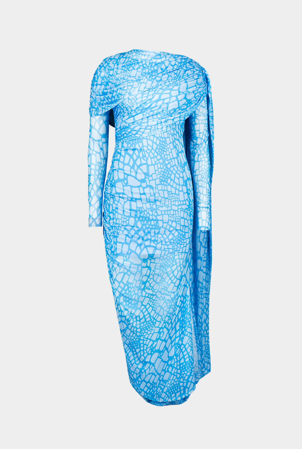 SAEMDI Reptile Printed Cape Dress