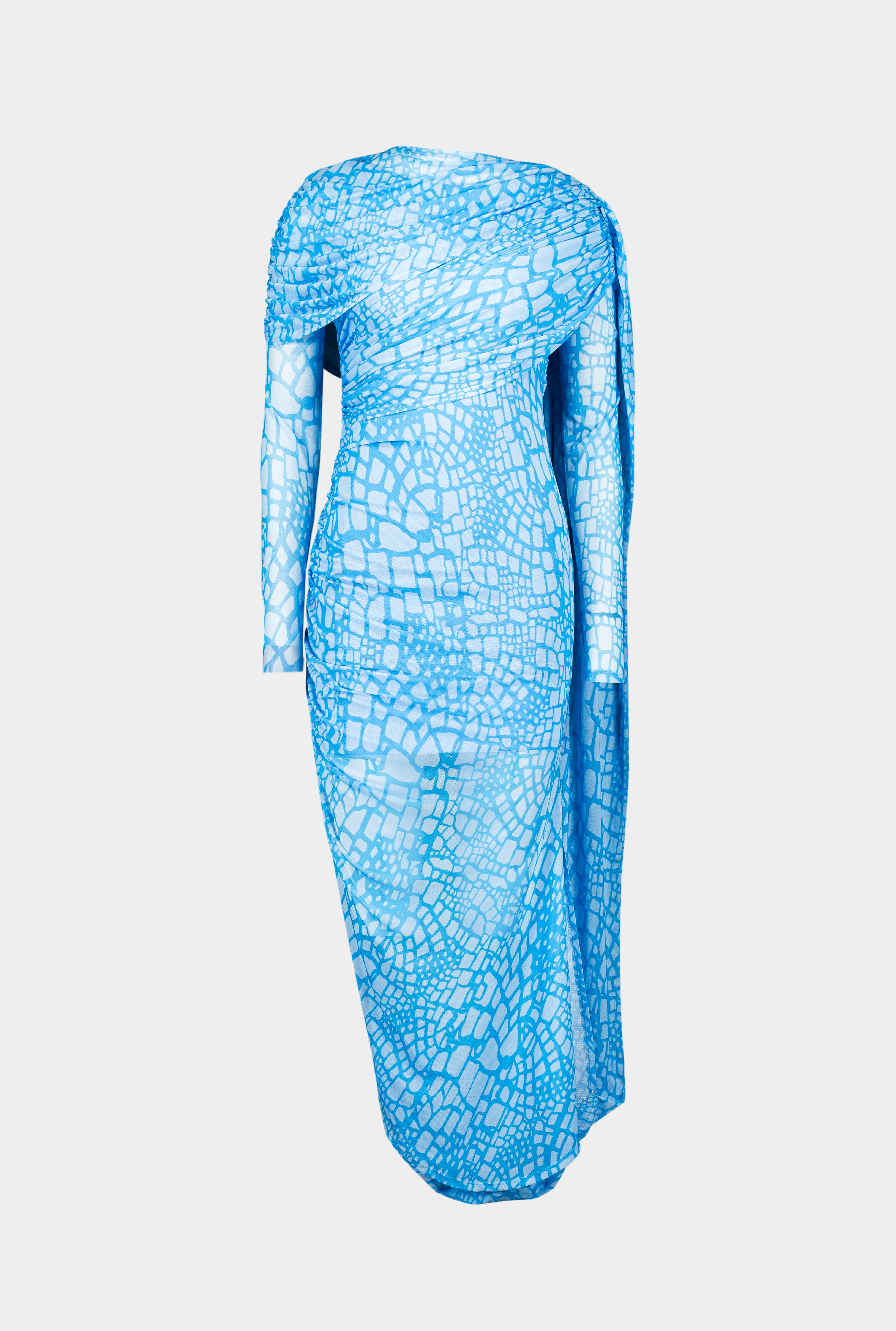 SAEMDI Reptile Printed Cape Dress
