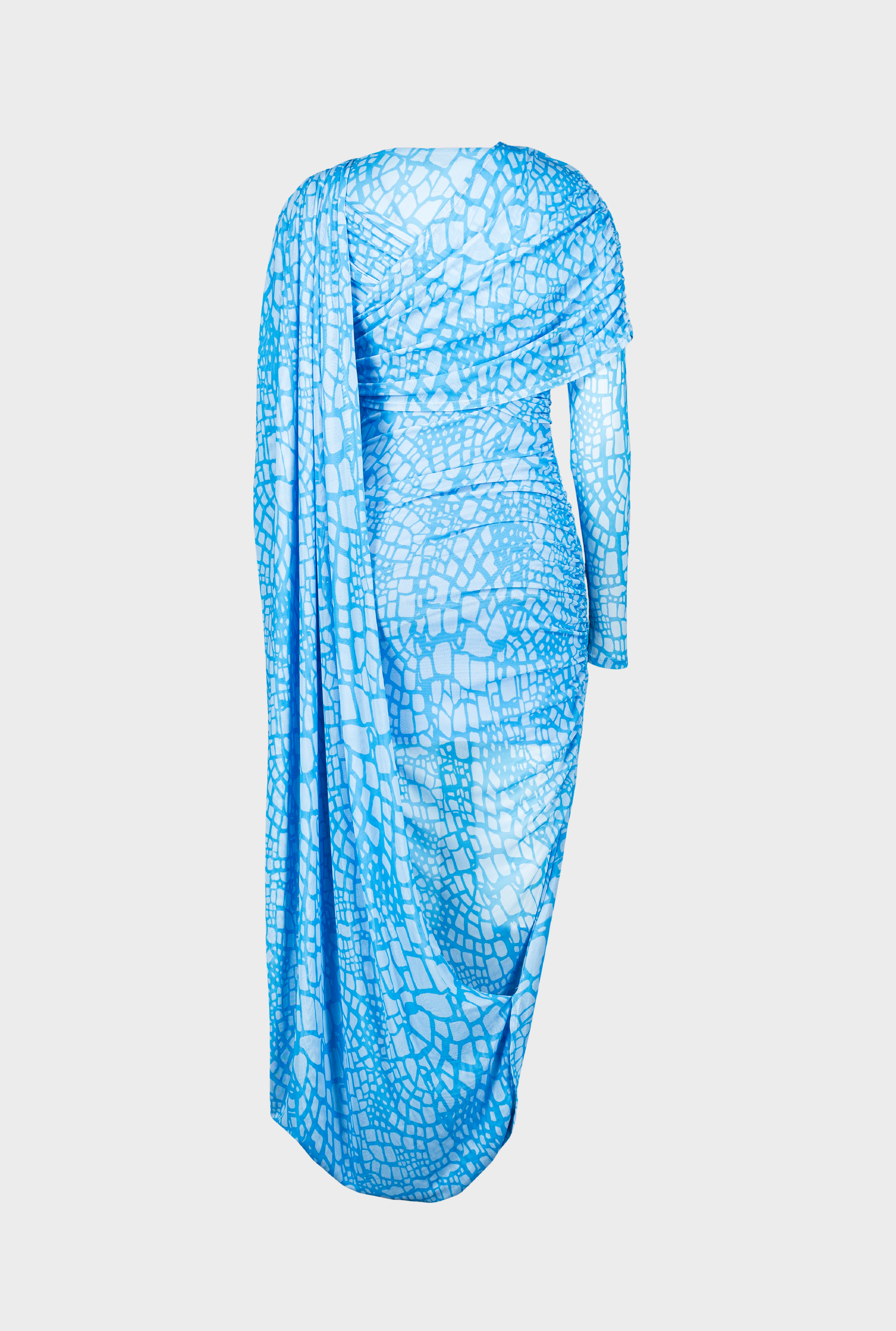 SAEMDI Reptile Printed Cape Dress