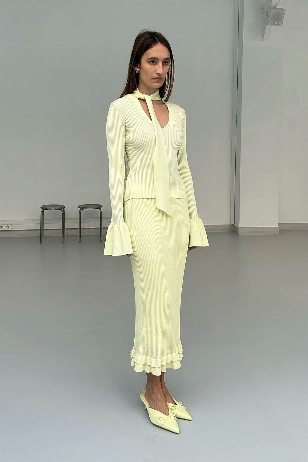 SAEMDI Sunny Pen Skirt - Yellow