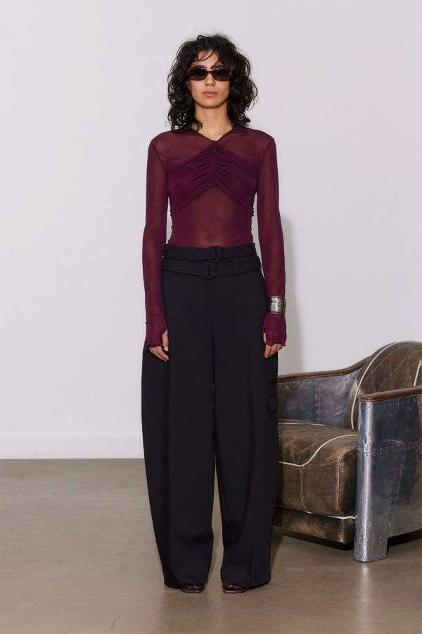 SAEMDI Tilia Mesh Top - Plum