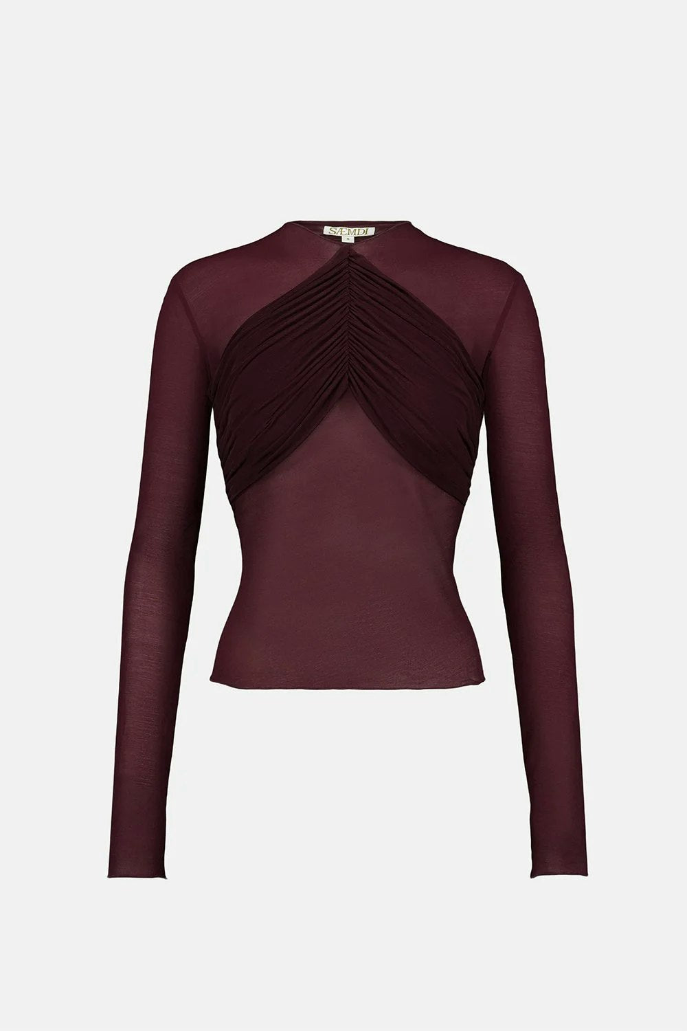 SAEMDI Bordeaux Mesh With Draping Top - Plum