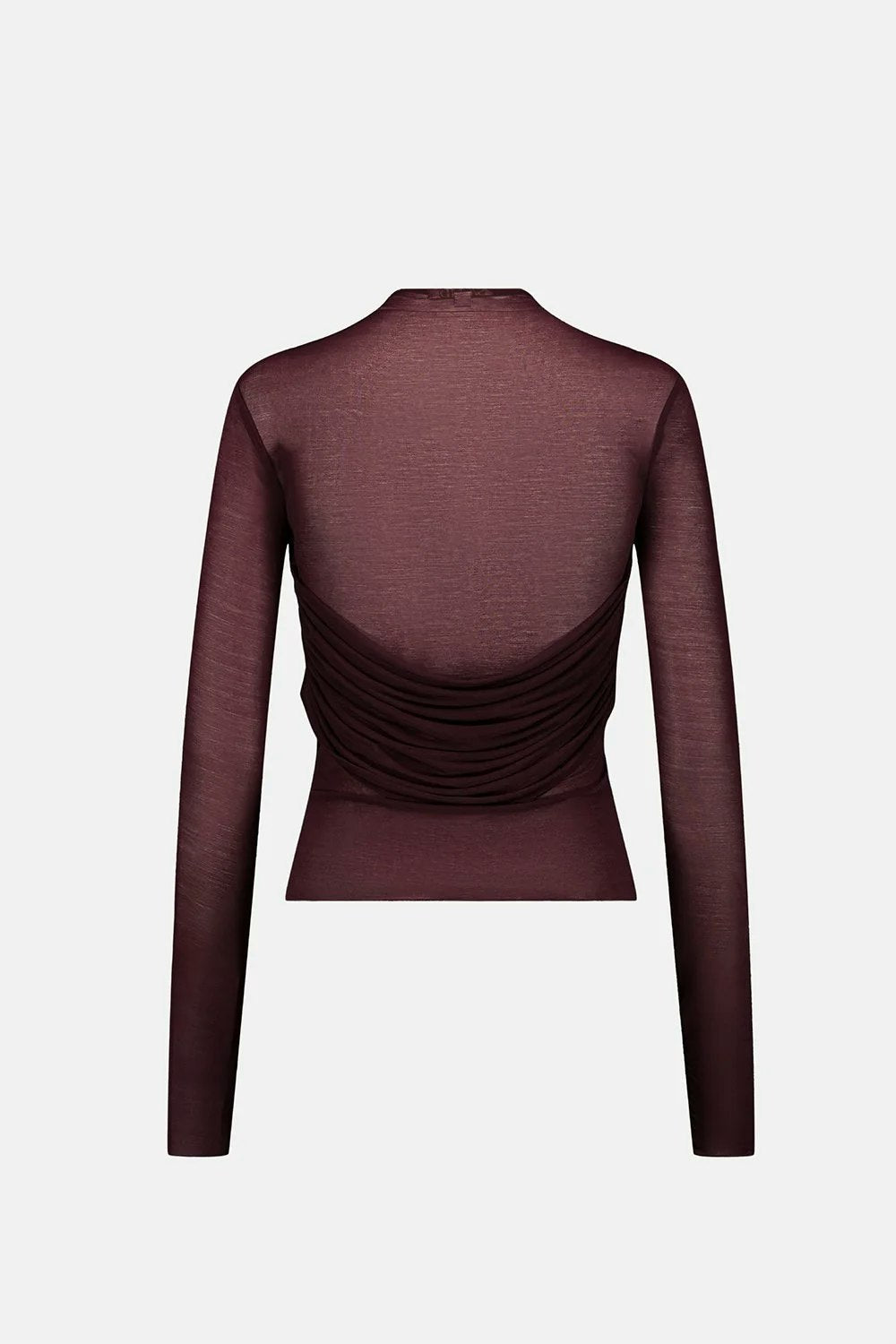 SAEMDI Bordeaux Mesh With Draping Top - Plum