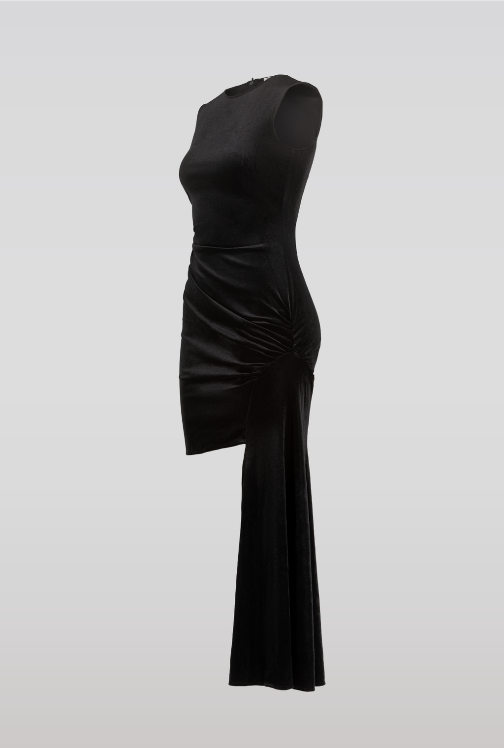 SAEMDI Velvet Side Tail Dress