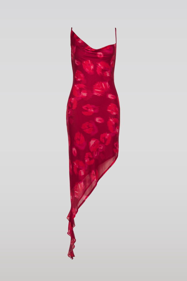 SAEMDI Waterfall Mesh Dress