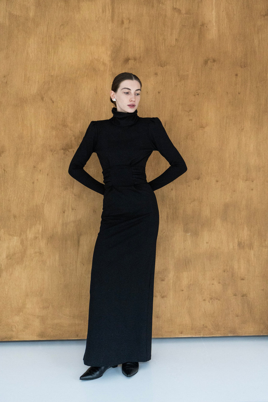 K M by L A N G E Salut Open Back Buckle Dress Dress - Black