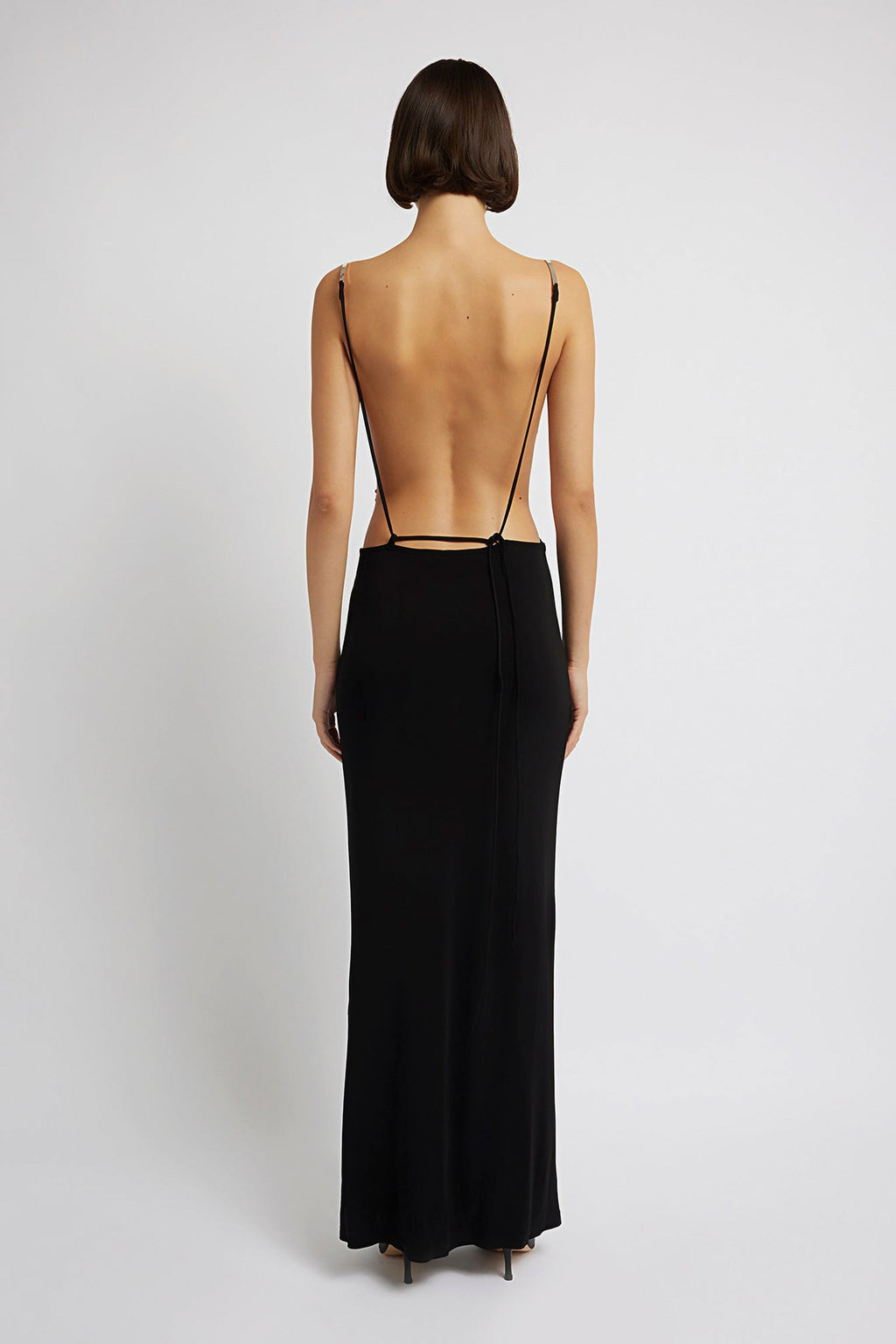 Christopher Esber SCULPTED STRAPPED RUCHED DRESS - Black