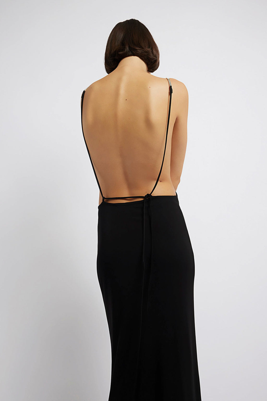 Christopher Esber SCULPTED STRAPPED RUCHED DRESS - Black