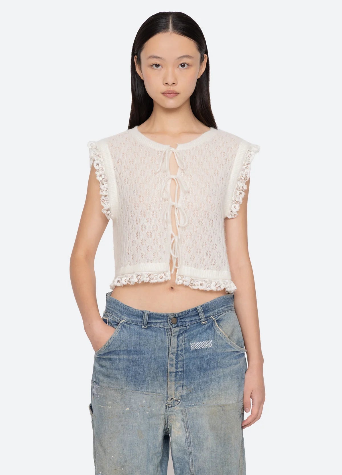 Sea NY Teagan Knit Combo Vest Top