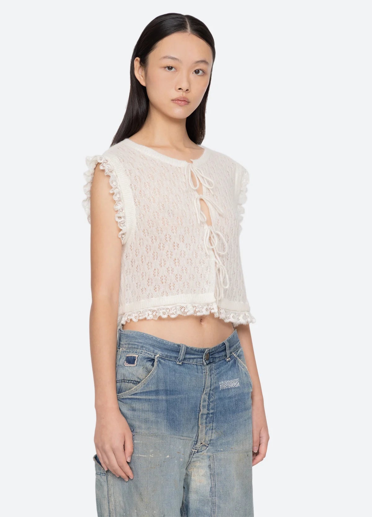 Sea NY Teagan Knit Combo Vest Top