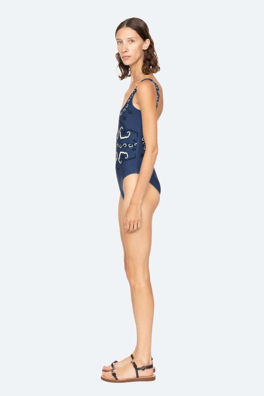 Sea NY Blaise Print Swimsuit - Navy