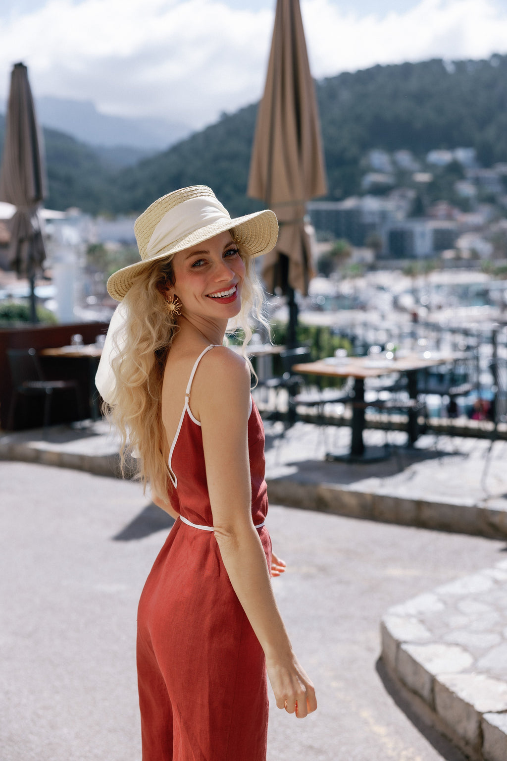 ESYA Sedona Linen Wrap Dress - Terracotta
