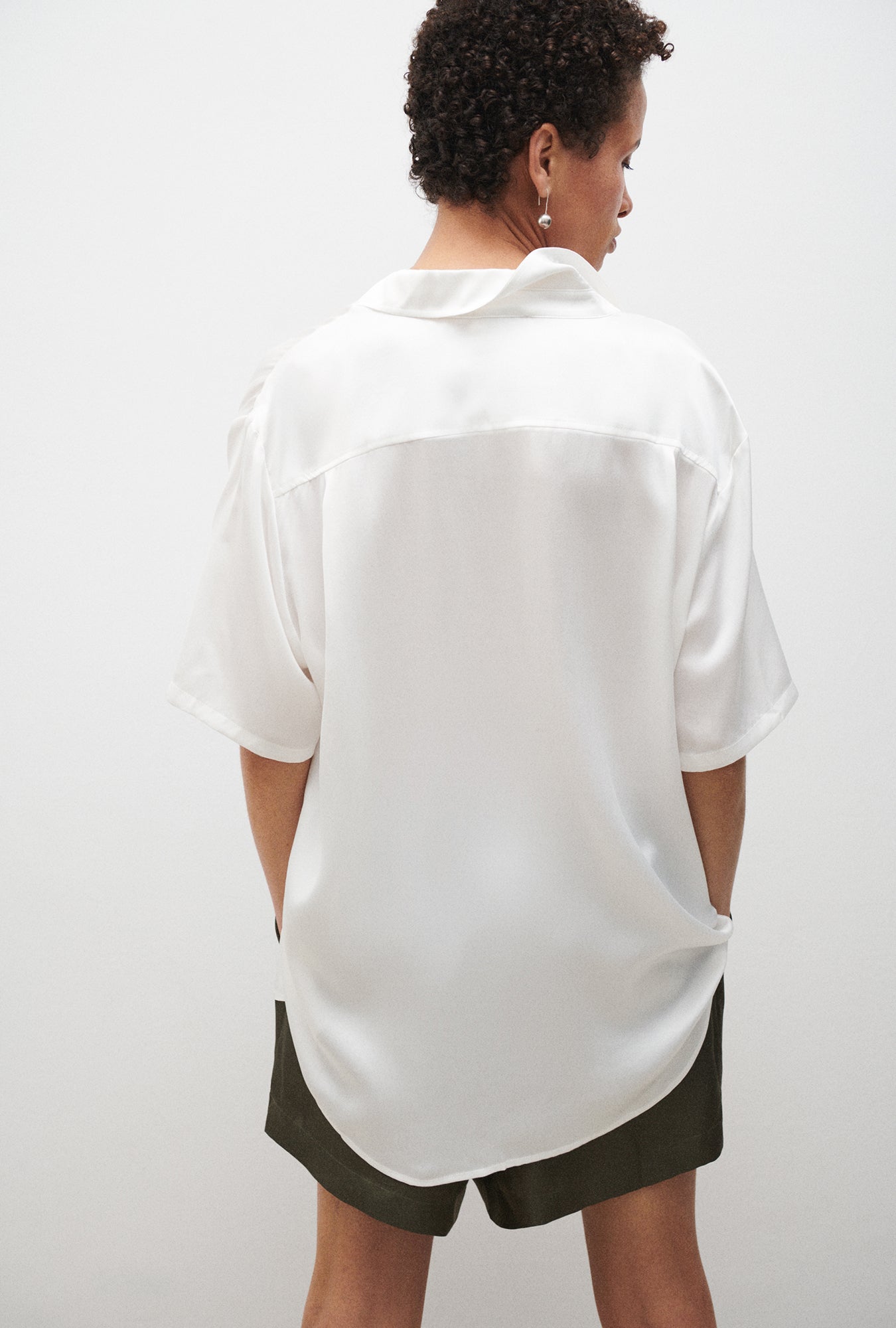 Silk Laundry Short Sleeve Boyfriend Shirt 2.0 - White