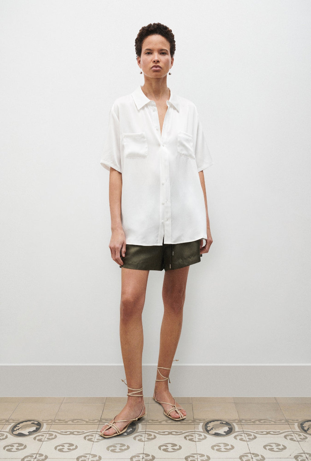 Silk Laundry Short Sleeve Boyfriend Shirt 2.0 - White