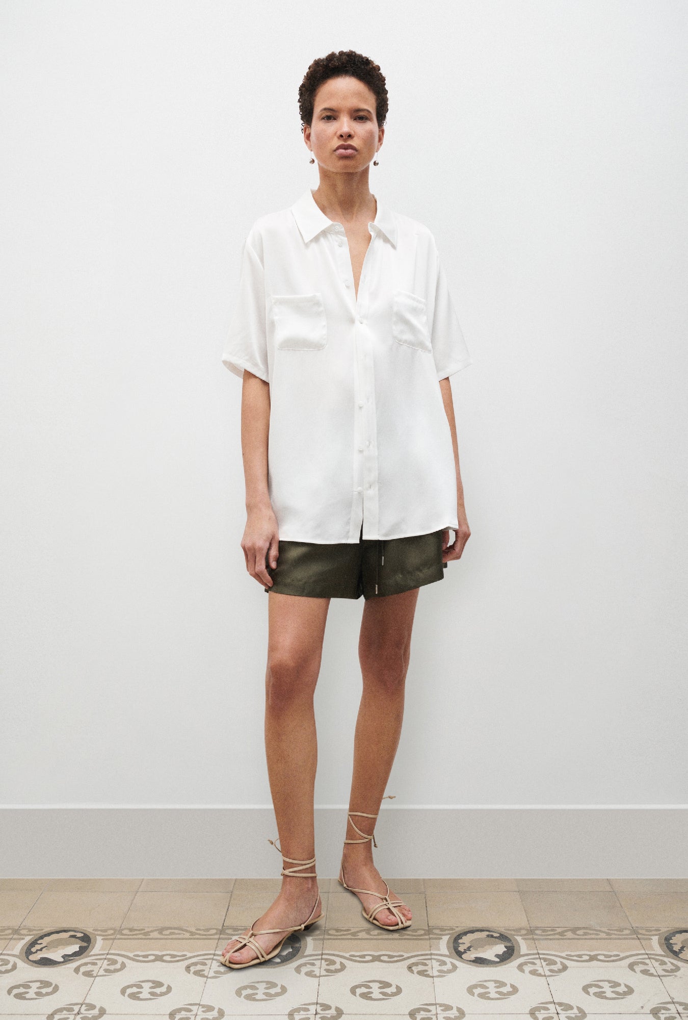 Silk Laundry Short Sleeve Boyfriend Shirt 2.0 - White