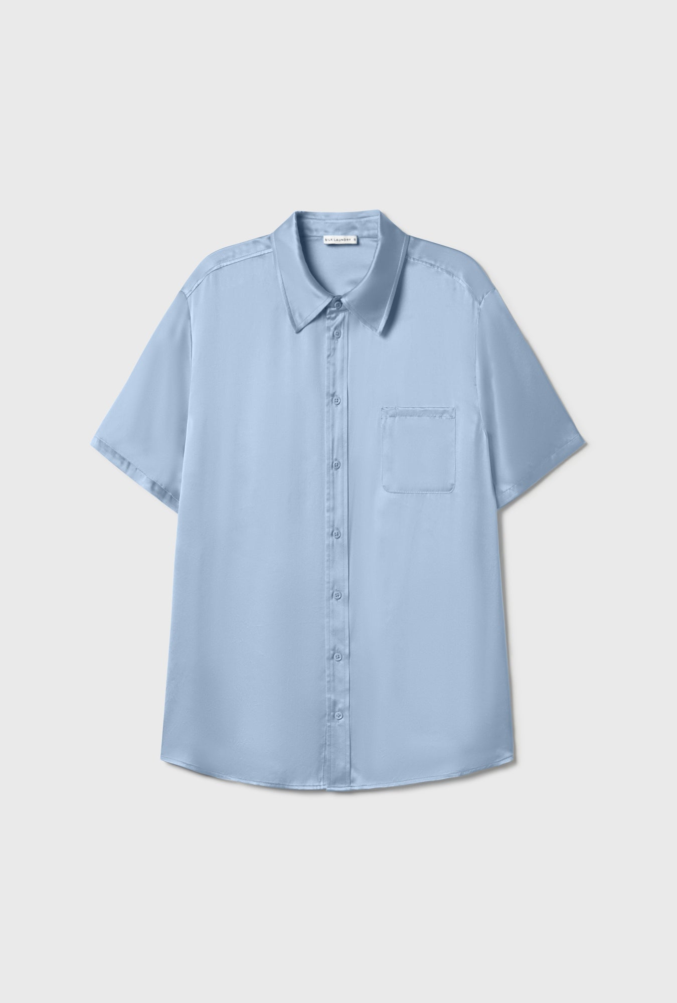 Silk Laundry Short Sleeve Boyfriend Shirt - Cornflower Floral