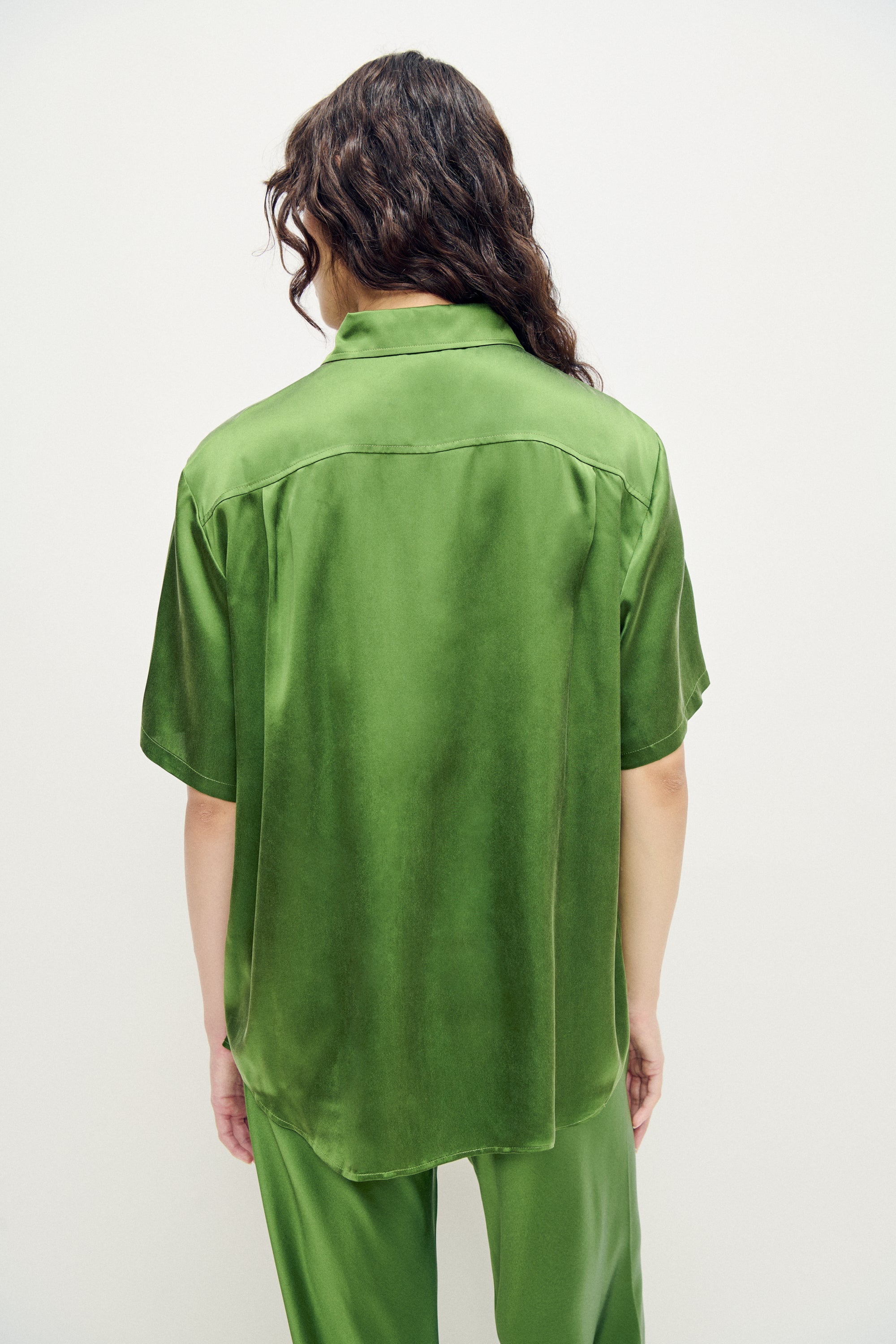 Silk Laundry Short Sleeve Boyfriend Shirt - Fields