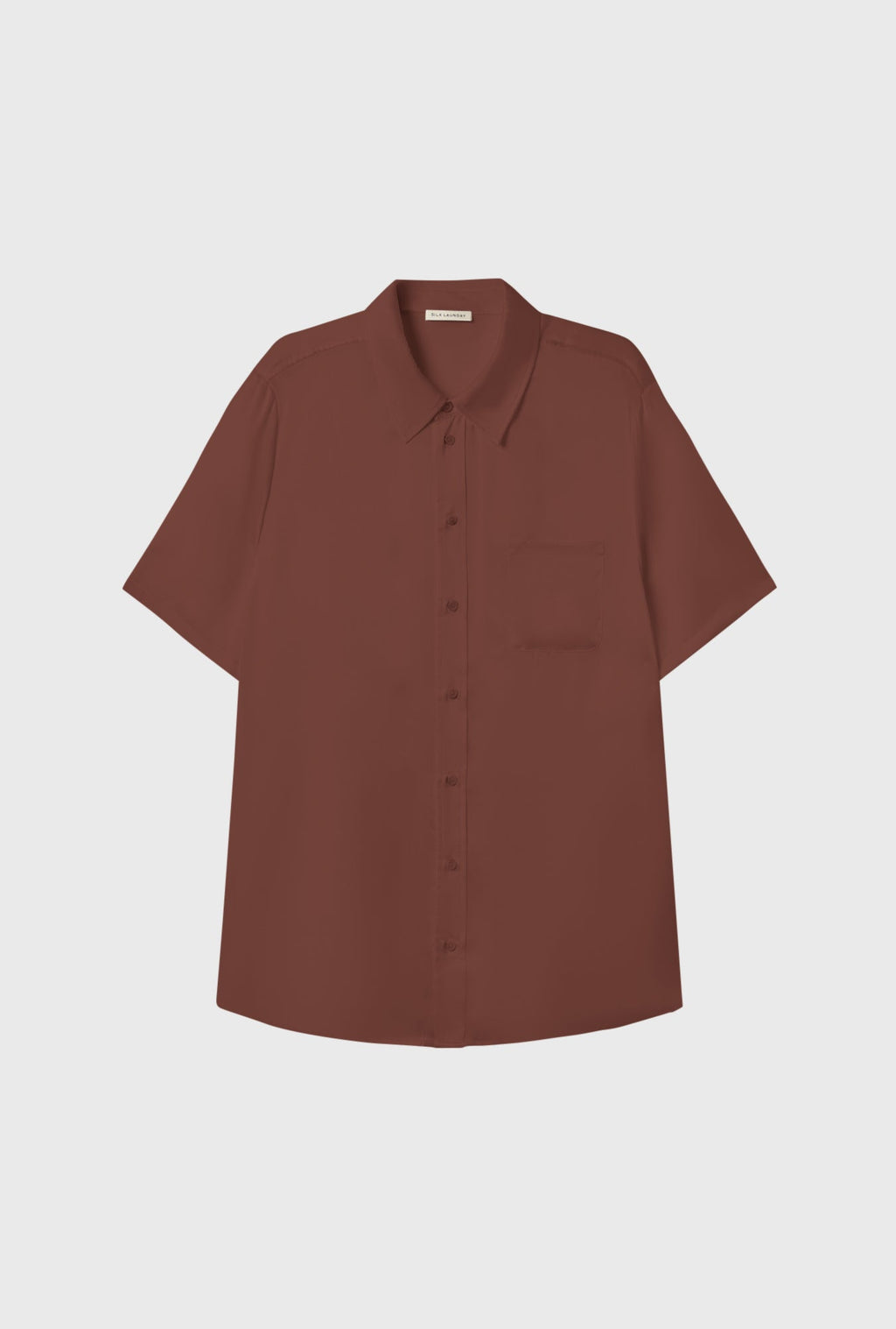 Silk Laundry Short Sleeve Boyfriend Shirt - Root