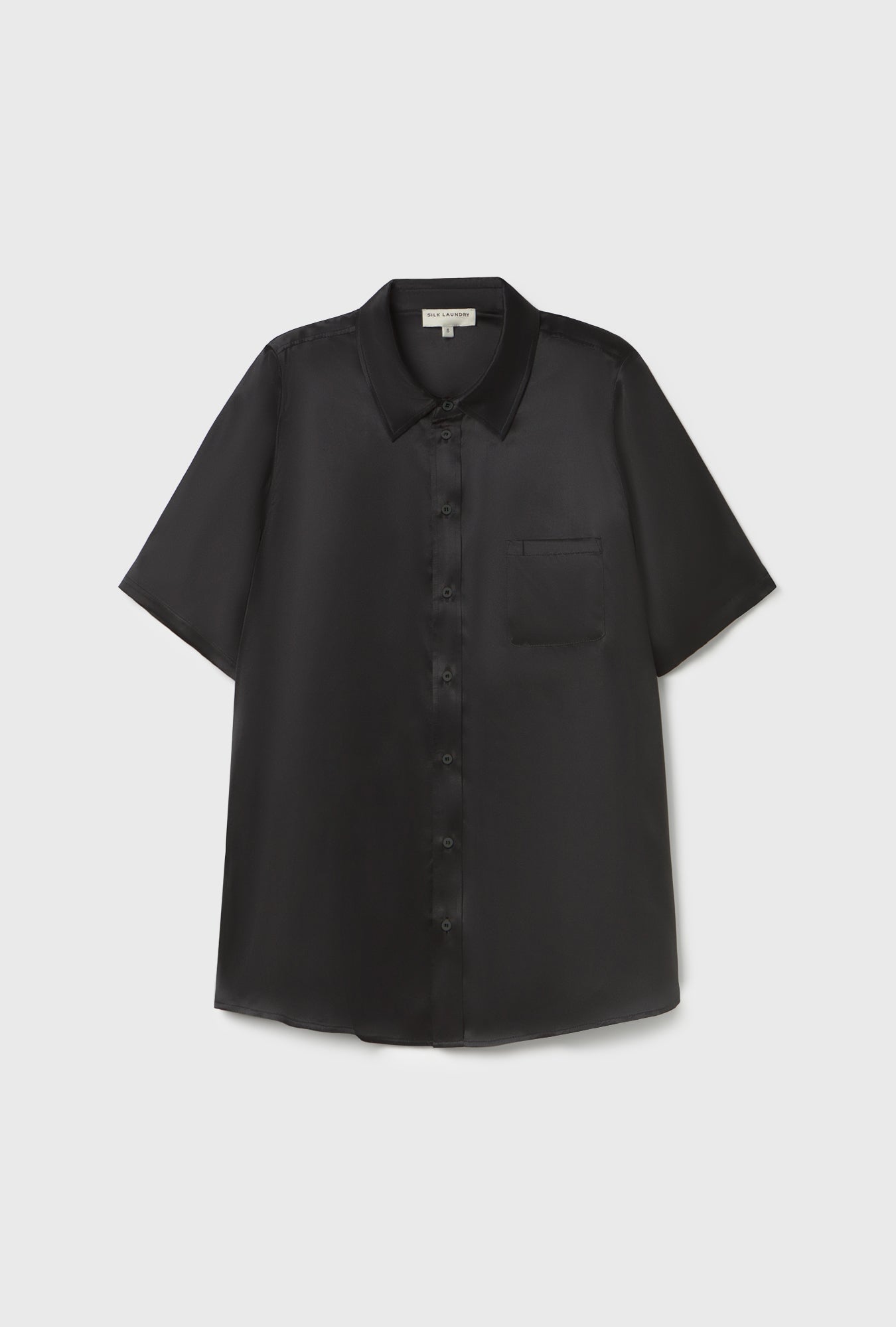 Silk Laundry Short Sleeve Boyfriend Shirt - Year Of The Horse