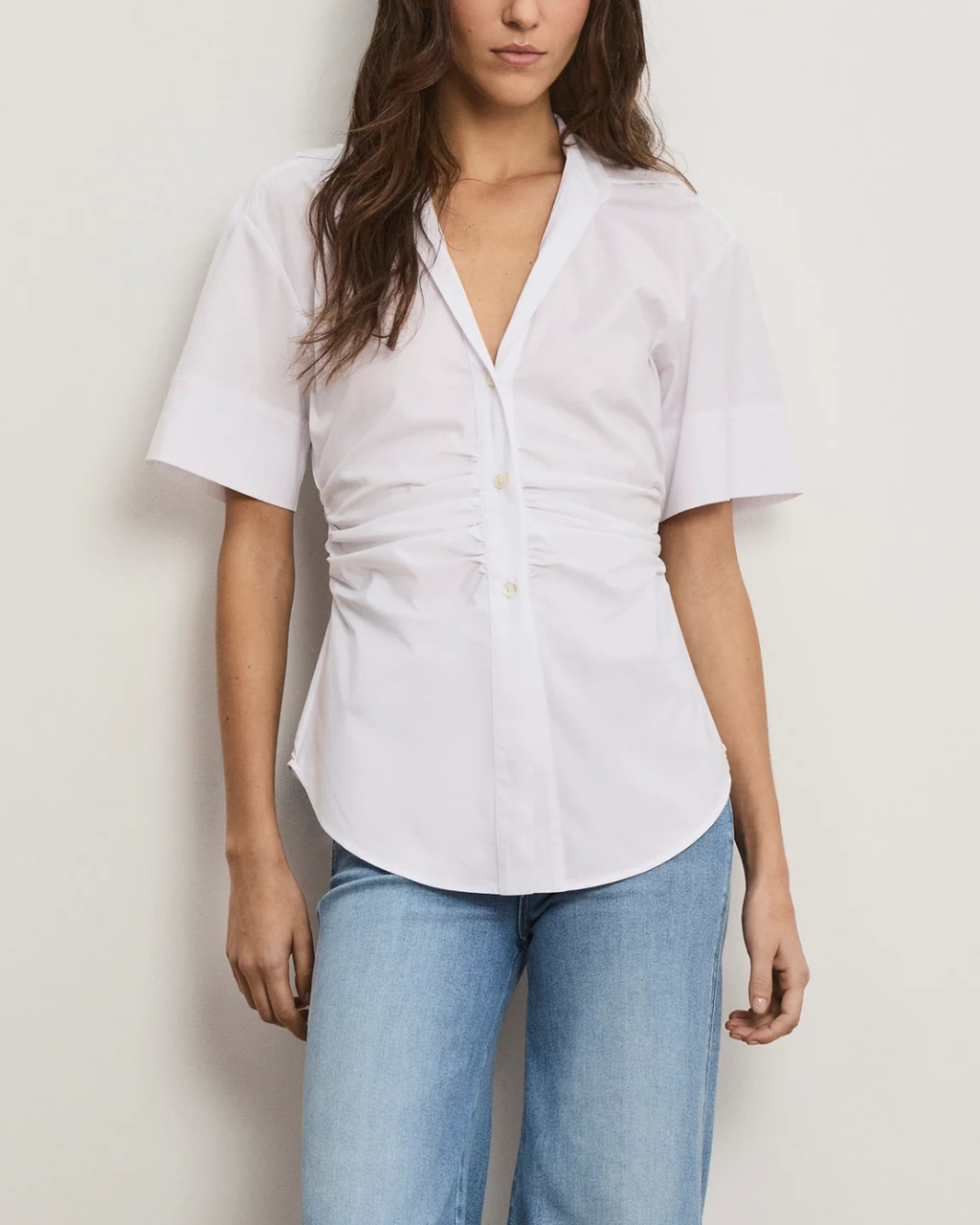 Veronica Beard Devra Short Sleeve Top - White