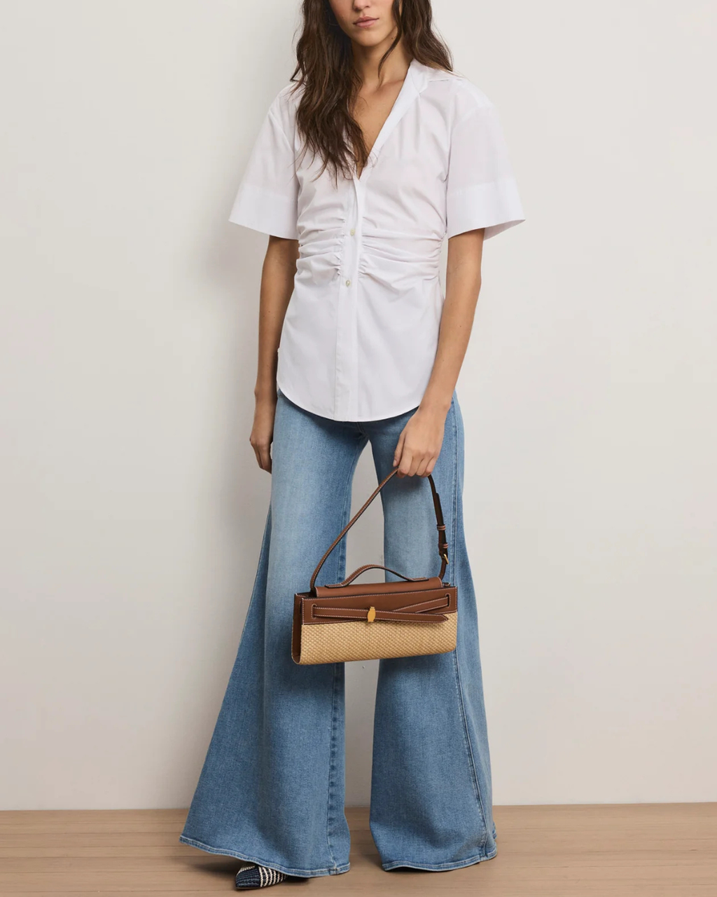 Veronica Beard Devra Short Sleeve Top - White