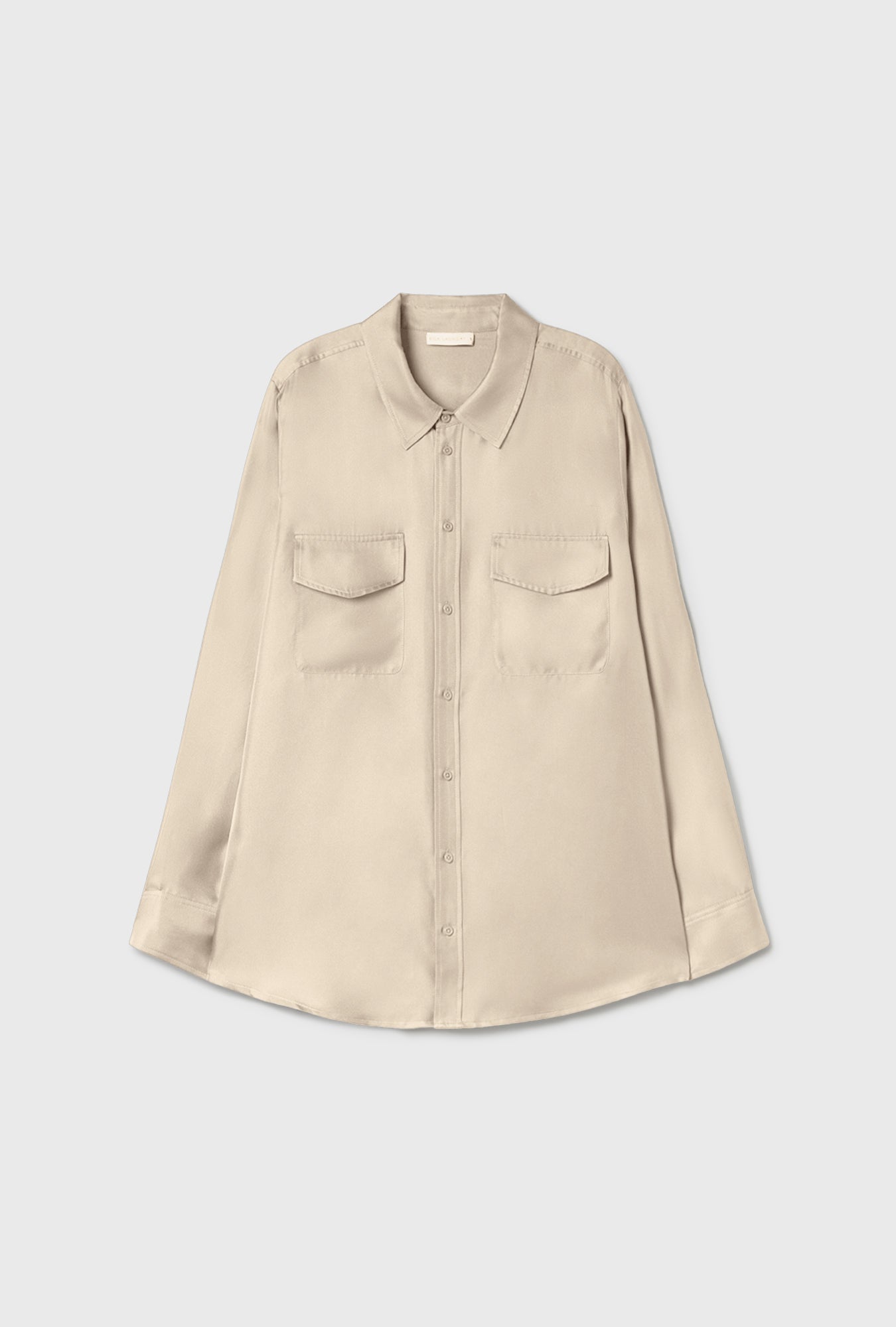 SILK LAUNDRY US TWILL BOYFRIEND SHIRT - HAZELNUT