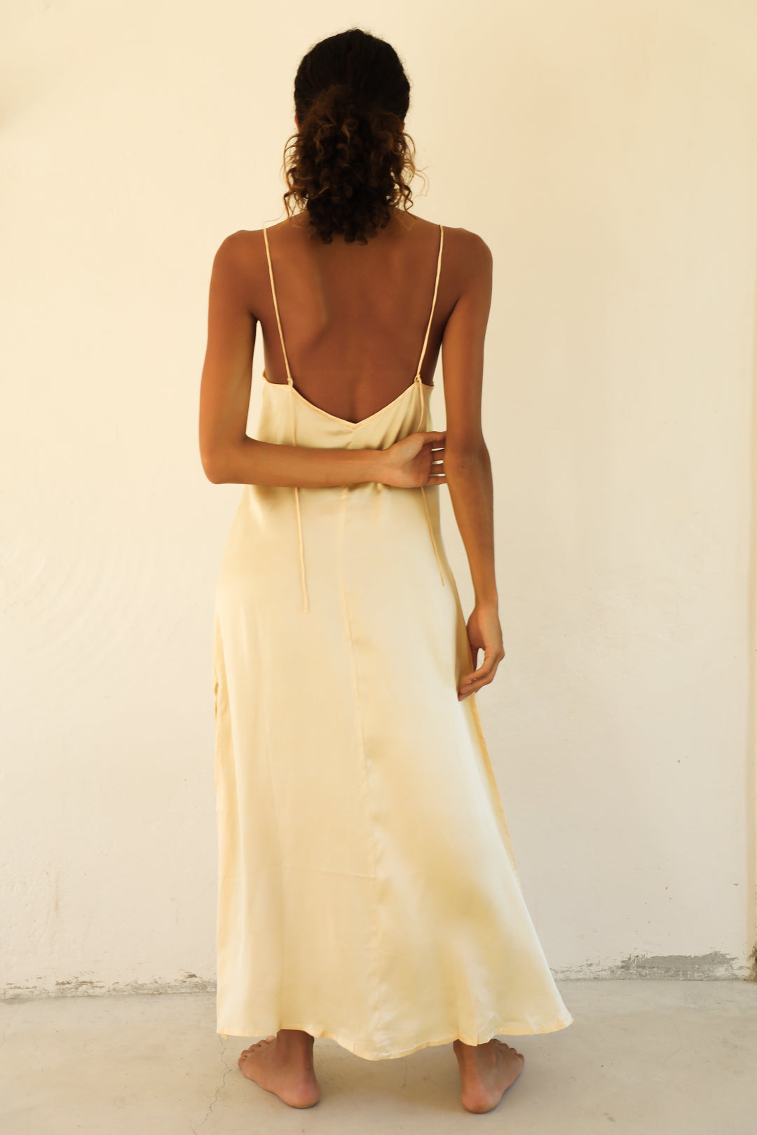 BAHHGOOSE SILK SLIP dress - yellow