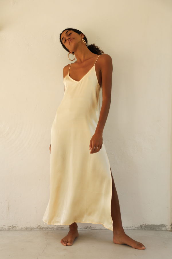 BAHHGOOSE SILK SLIP dress - yellow