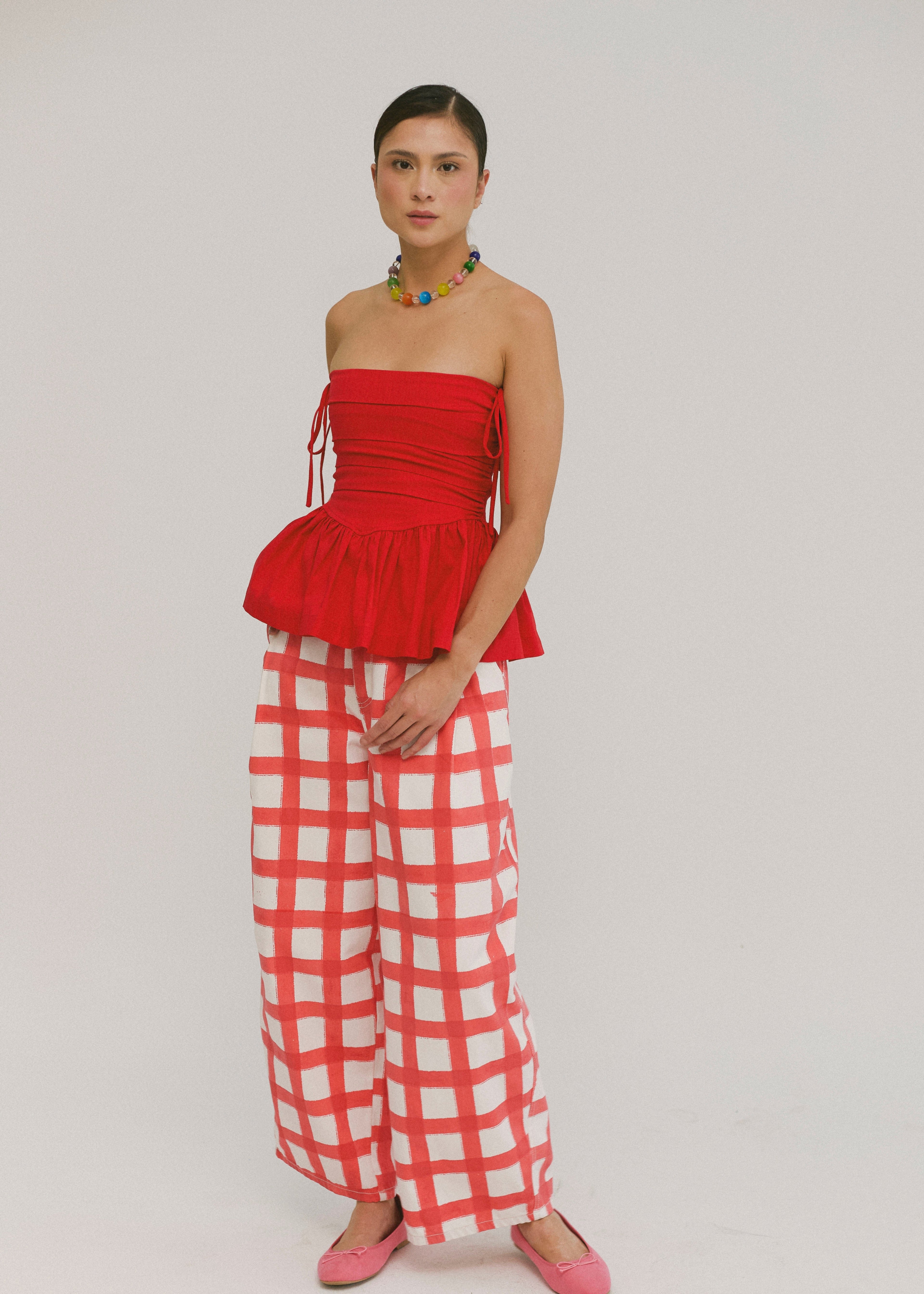 SIXXTA Jacinta Top With Removable Sleeves - Cherry
