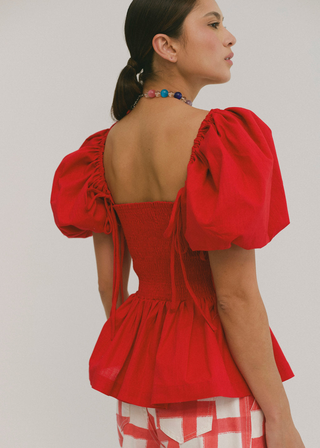 SIXXTA Jacinta Top With Removable Sleeves - Cherry