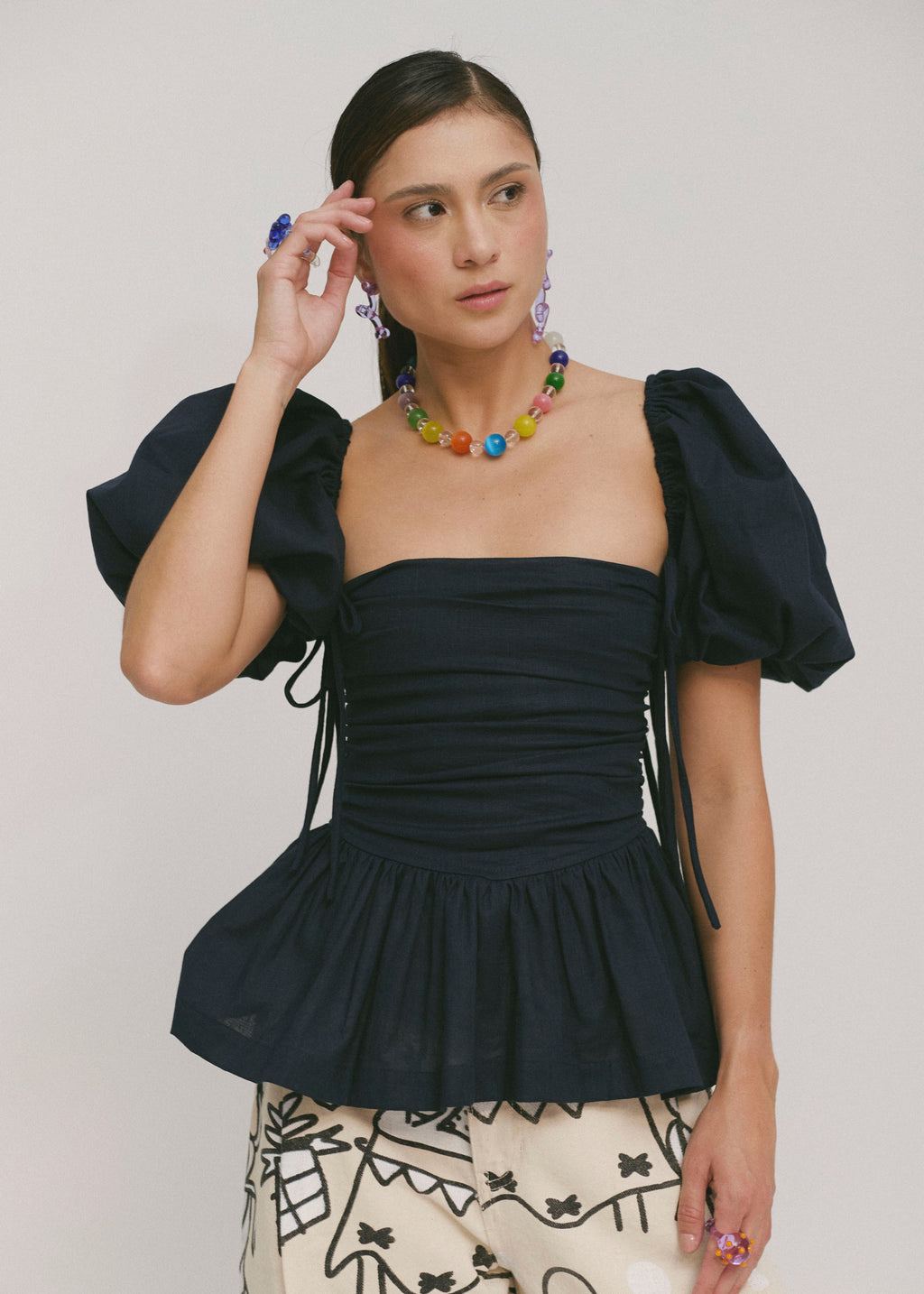 SIXXTA Jacinta Top with Removable Sleeves Top - Navy