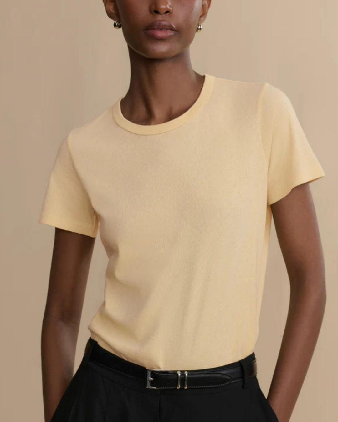 Jenni Kayne Slim Tee - Pale Yellow