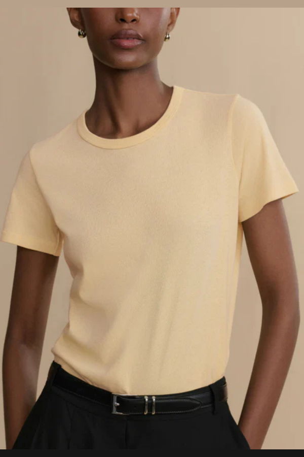 Jenni Kayne Slim Tee - Pale Yellow