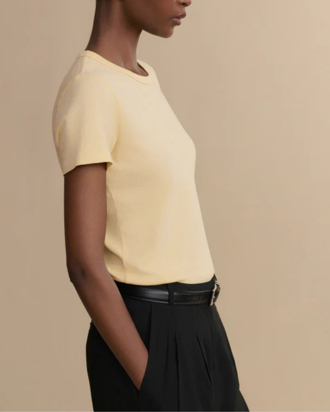 Jenni Kayne Slim Tee - Pale Yellow