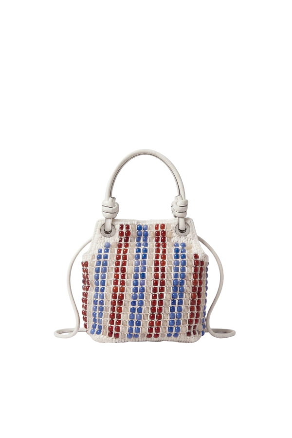Veronica Beard Small Beaded Slouch Bag - Off White Multi