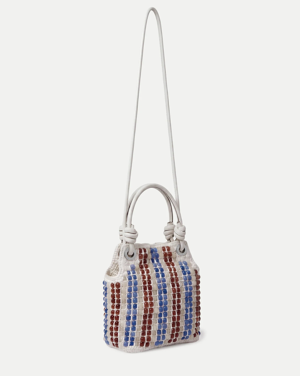 Veronica Beard Small Beaded Slouch Bag - Off White Multi