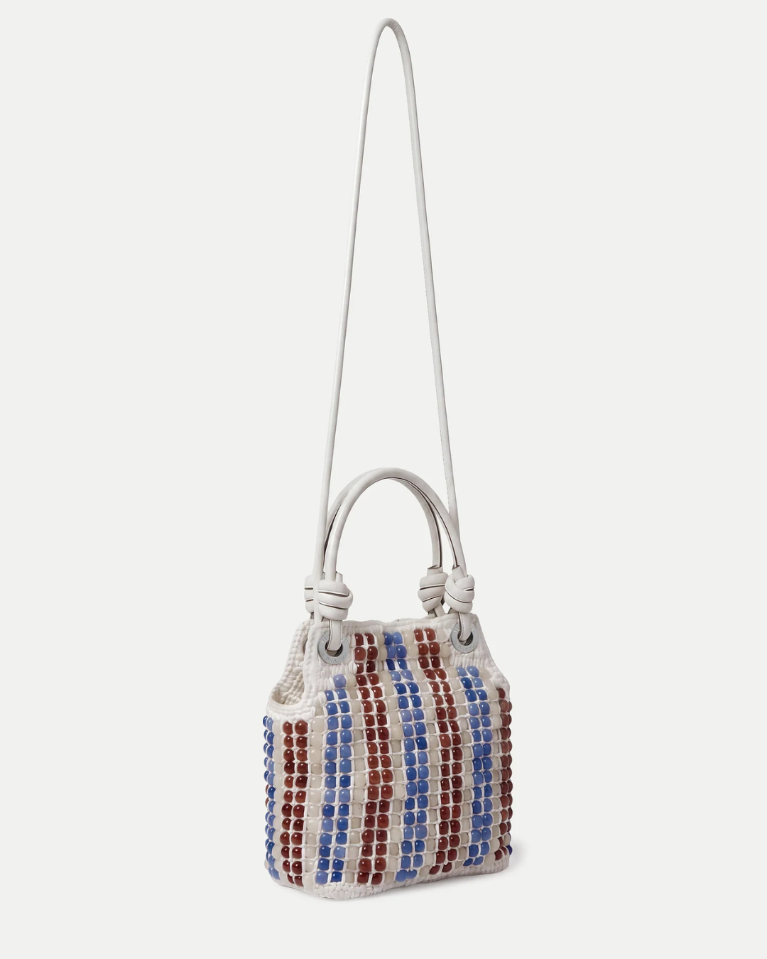 Veronica Beard Small Beaded Slouch Bag - Off White Multi