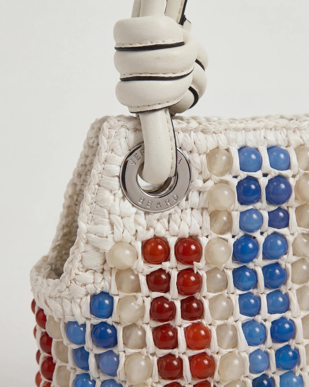 Veronica Beard Small Beaded Slouch Bag - Off White Multi