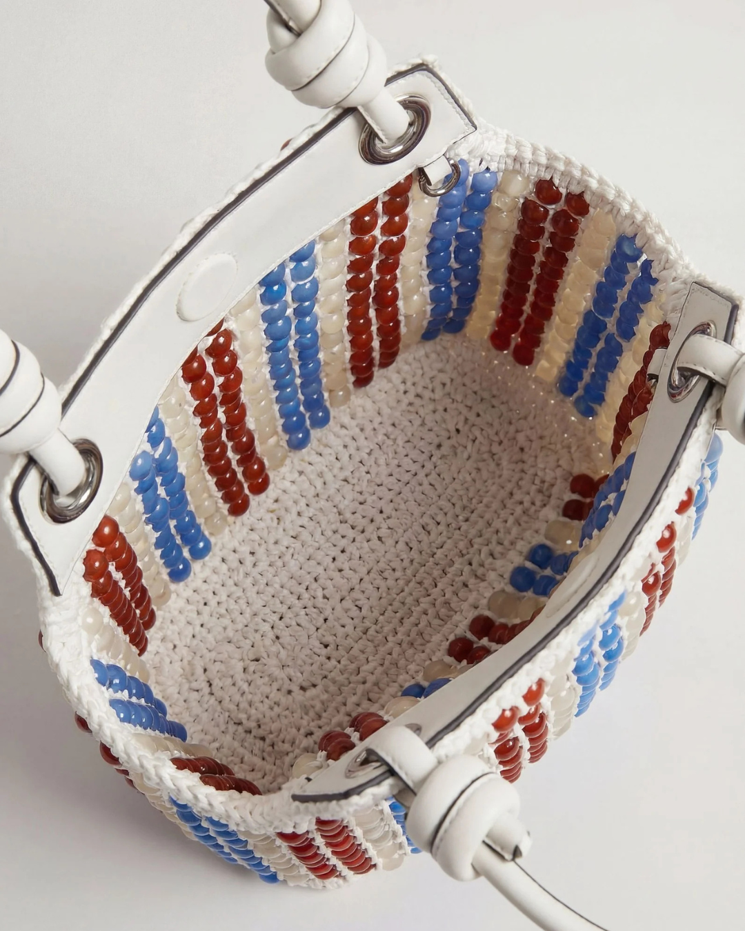 Veronica Beard Small Beaded Slouch Bag - Off White Multi