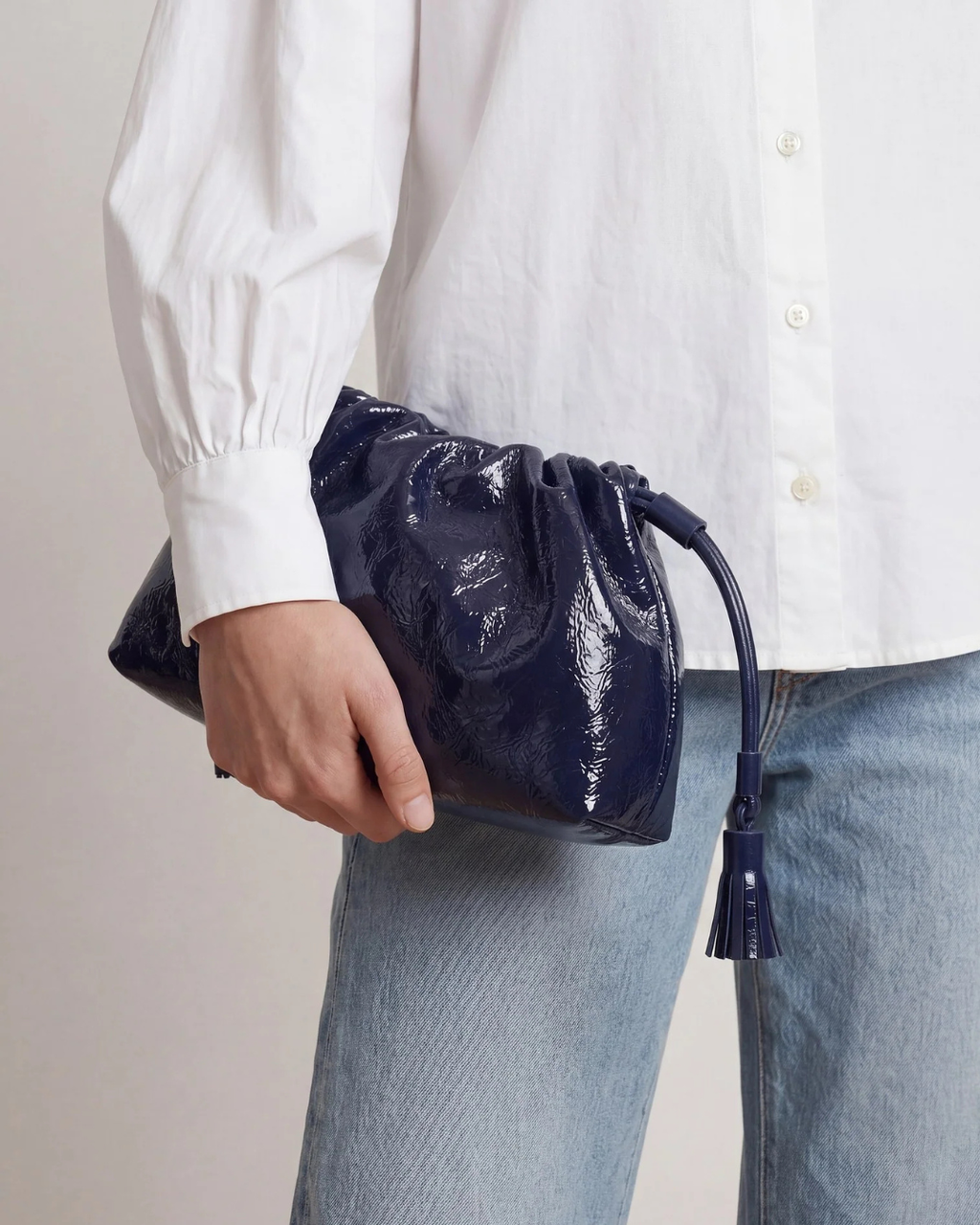 Veronica Beard Small Crinkle Stash Bag - Navy