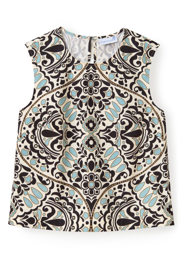 Cartolina Linda Shell Top Flor Medallion - Tidal Pool