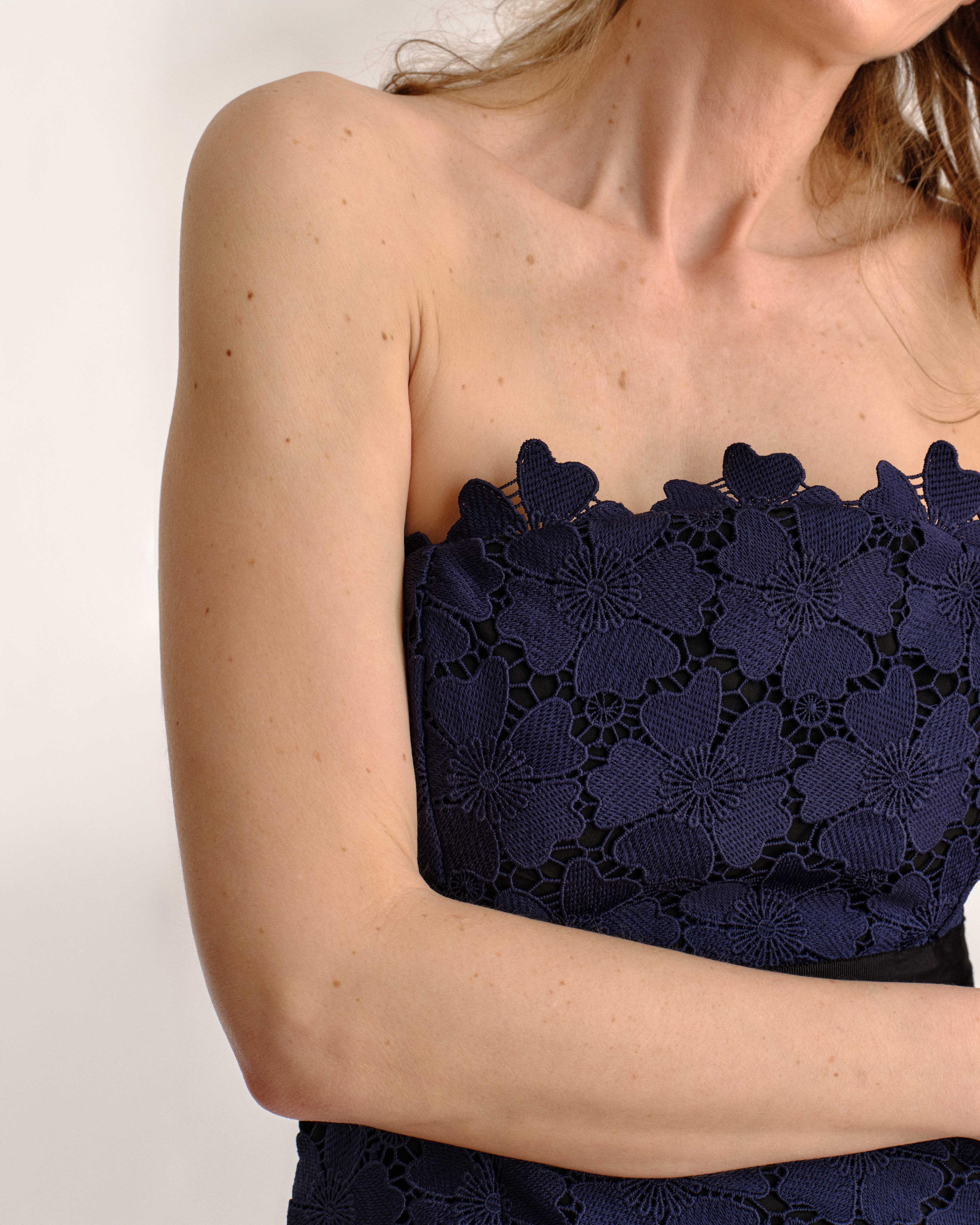 Cartolina Romita Peplum Top - Midnight Blue