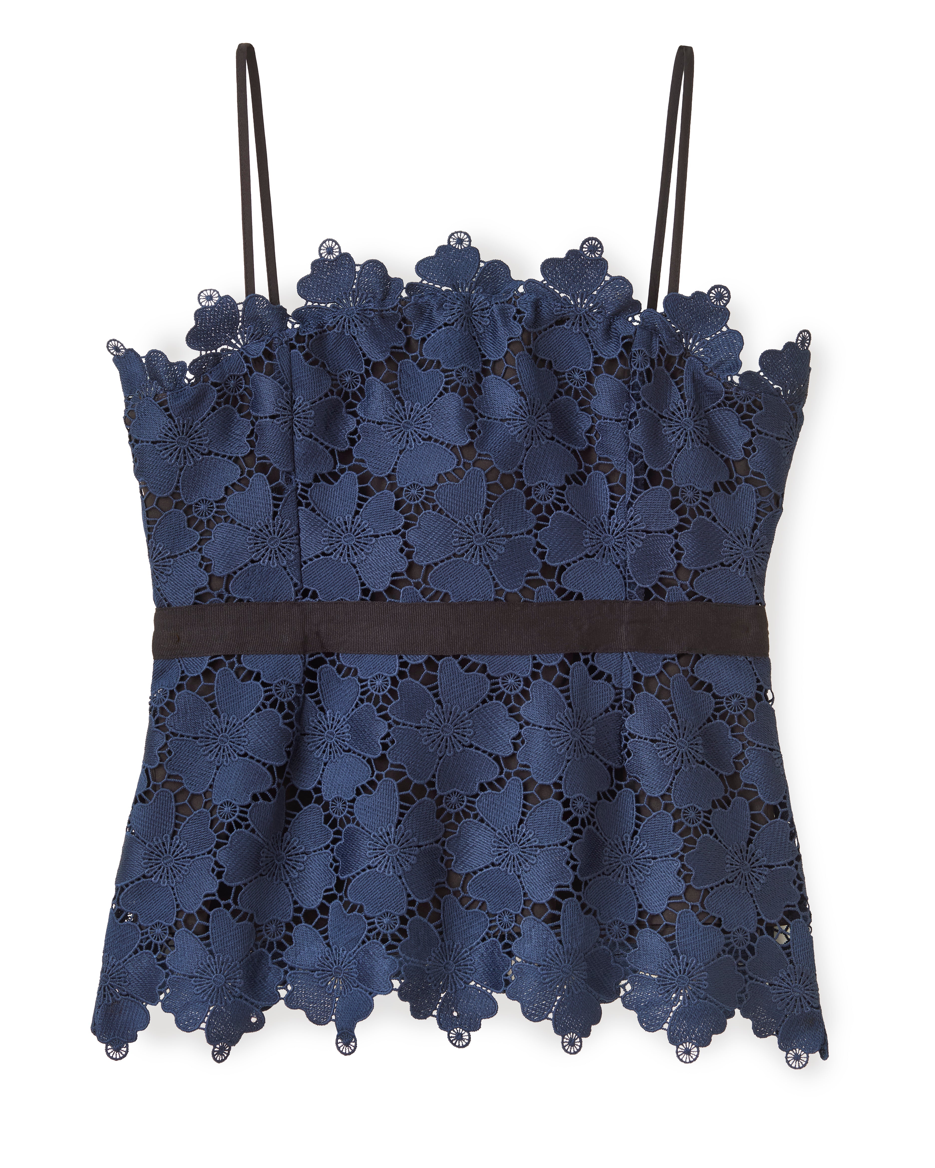 Cartolina Romita Peplum Top - Midnight Blue