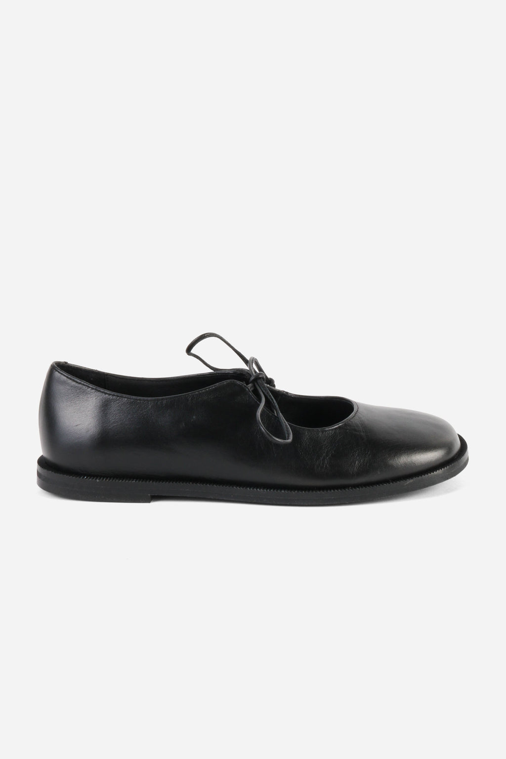 "INTENTIONALLY __________." Spaces Lace-Up Mary Jane Flat - Black